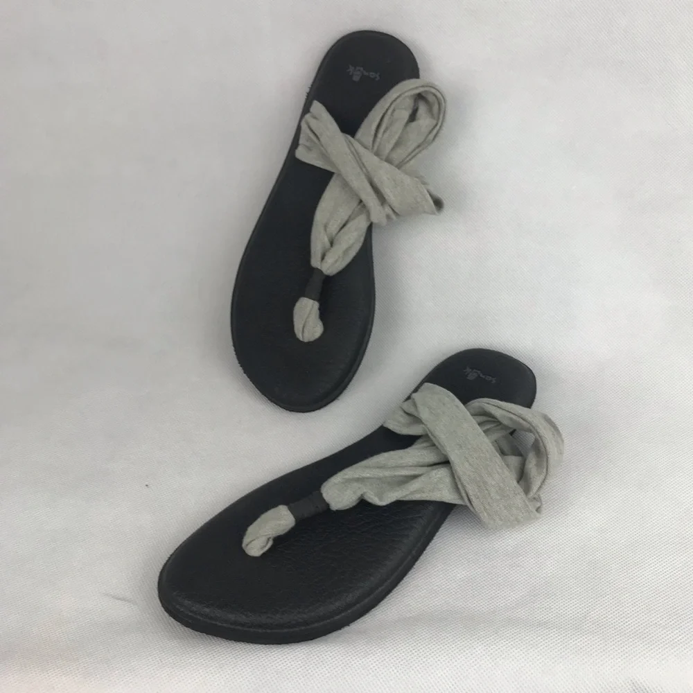 Sanuk Women's Size 9 Soft Cushion Yoga Mat Sling Back Everyday Sandals Gray